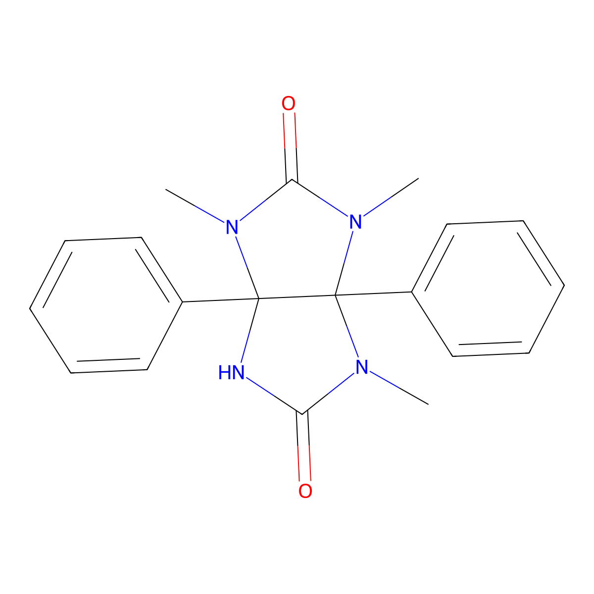 3,4,6-trimethyl-3a,6a-diphenyl-1H-imidazo[4,5-d]imidazole-2,5-dione molecular structure, CAS 71541-01-0