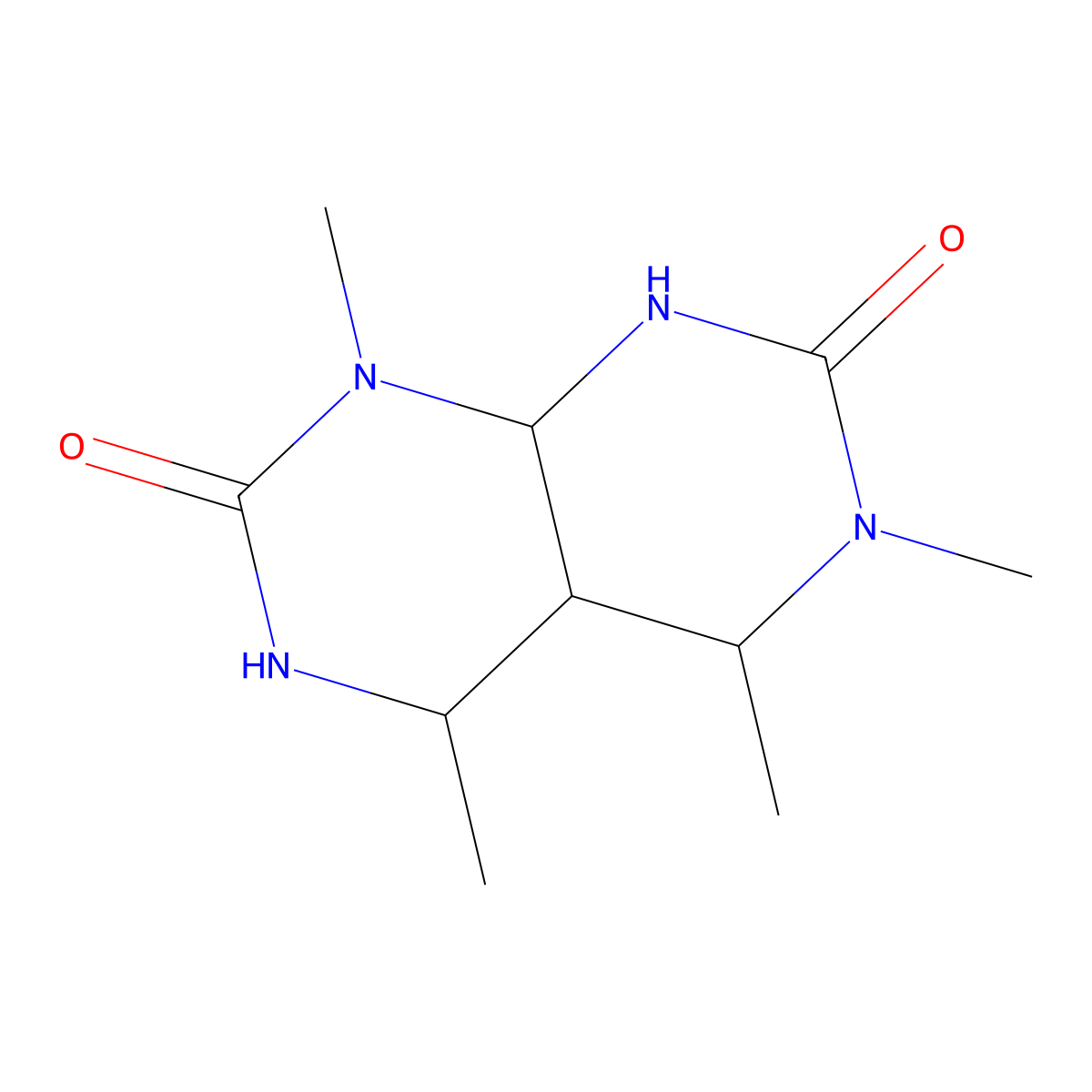 Pyrimido[4,5-d]pyrimidine-2,7(1H,3H)-dione, hexahydro-1,4,5,6-tetramethyl- molecular structure, CAS 71541-03-2