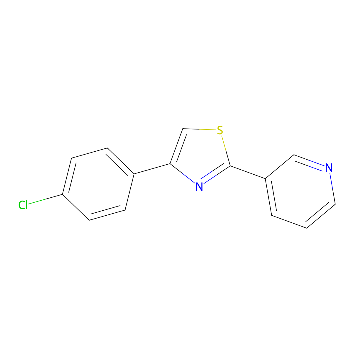 3-[4-(4-Chlorophenyl)-1,3-thiazol-2-yl]pyridine molecular structure, CAS 71541-39-4