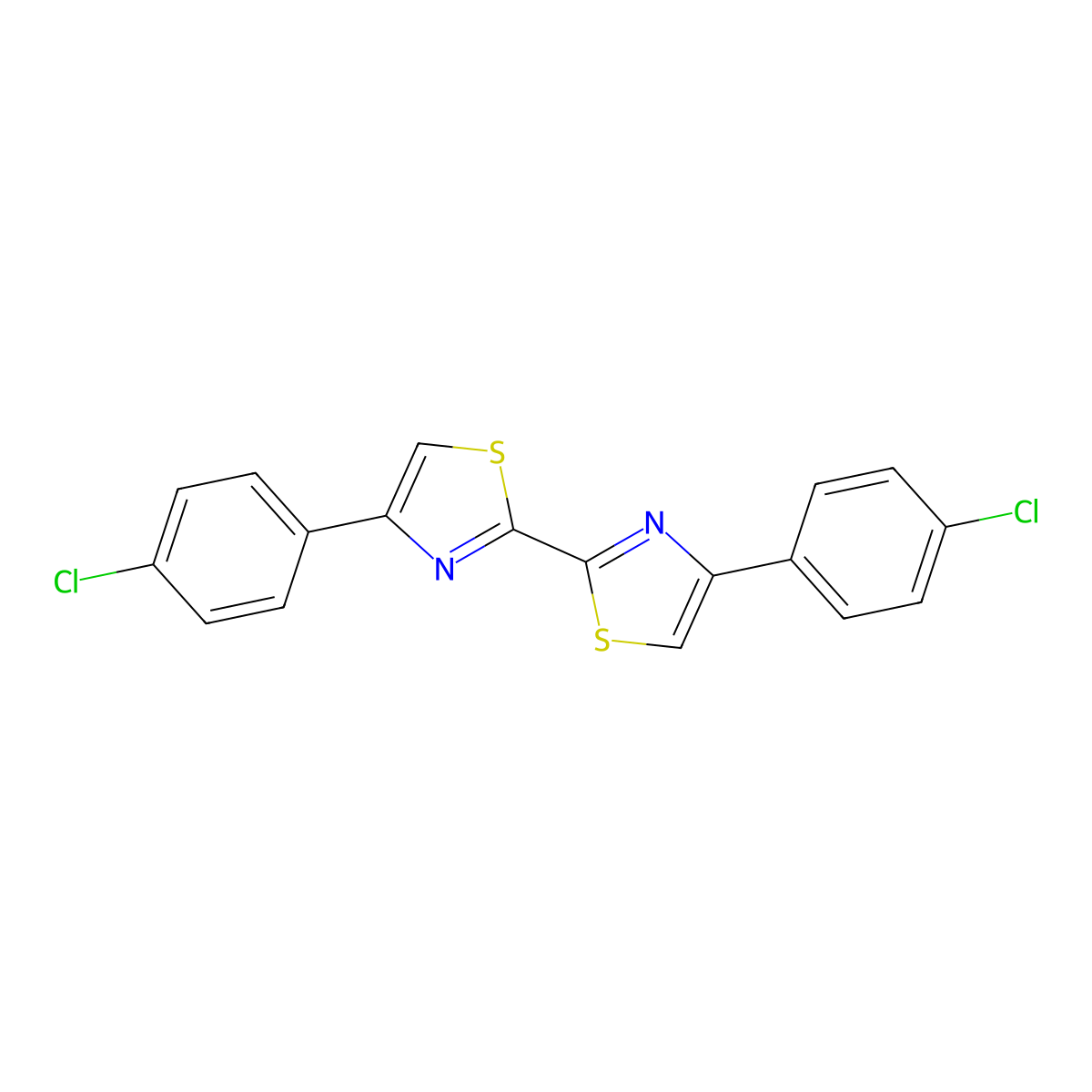 4-(4-Chlorophenyl)-2-[4-(4-chlorophenyl)-1,3-thiazol-2-yl]-1,3-thiazole molecular structure, CAS 71541-41-8