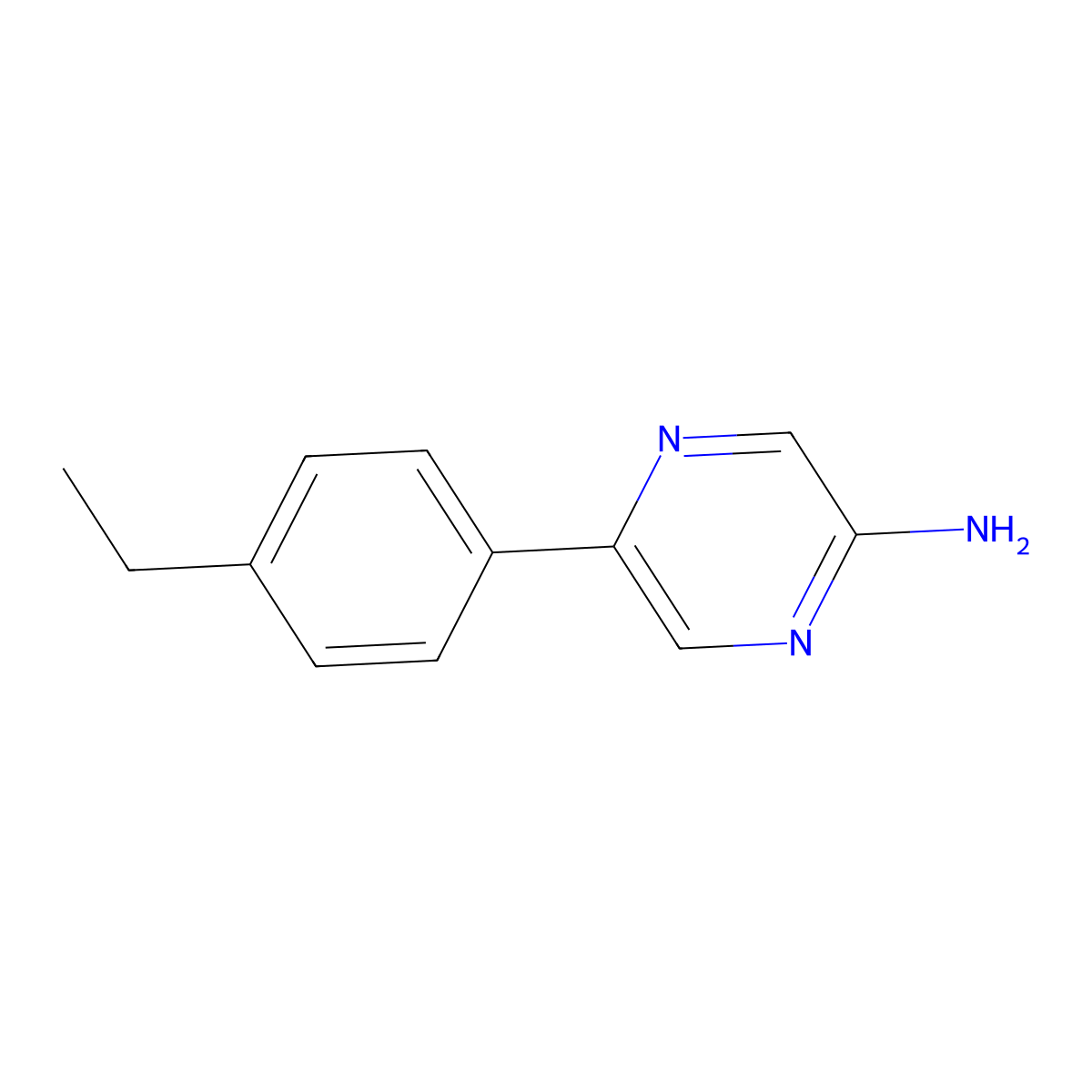 2-Amino-5-(4-ethylphenyl)pyrazine molecular structure, CAS 71544-66-6