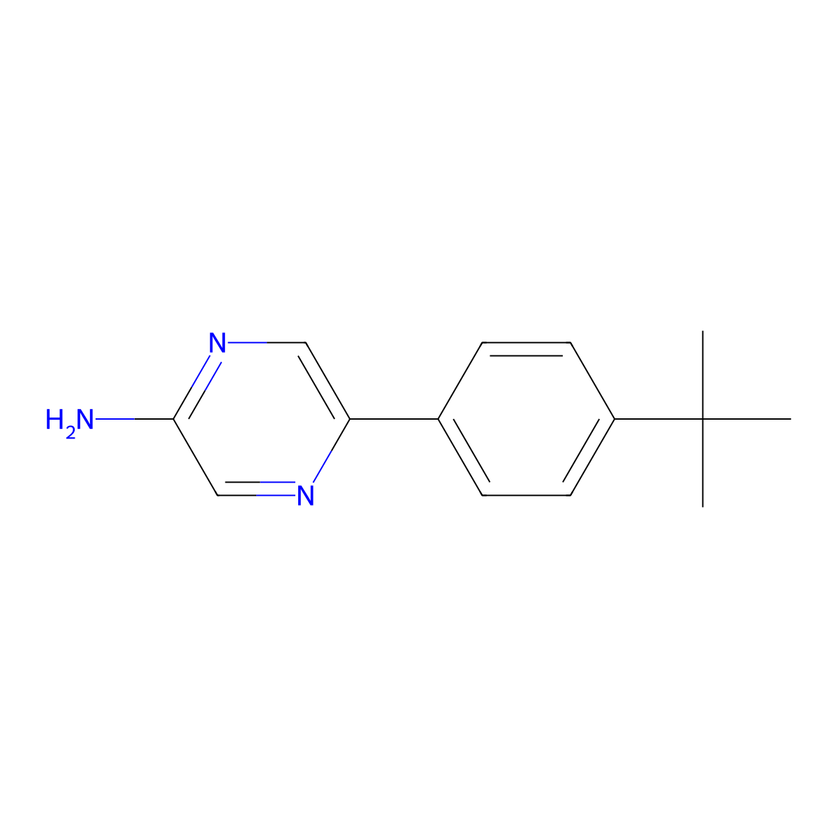 2-Amino-5-(4-tert-butylphenyl)pyrazine molecular structure, CAS 71544-67-7
