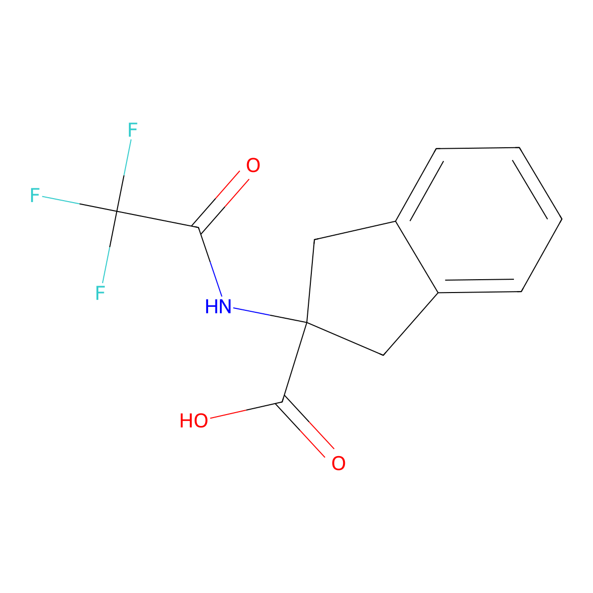 2-(2,2,2-trifluoroacetamido)-2,3-dihydro-1H-indene-2-carboxylic acid molecular structure, CAS 71547-83-6