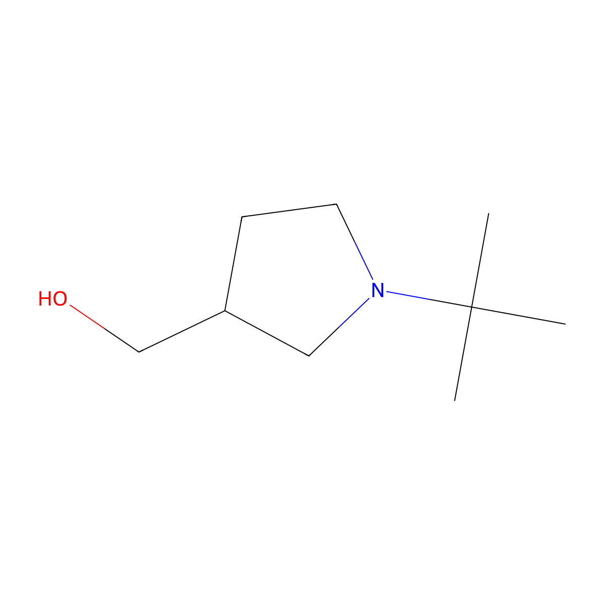 (1-Tert-butylpyrrolidin-3-yl)methanol molecular structure, CAS 71548-34-0