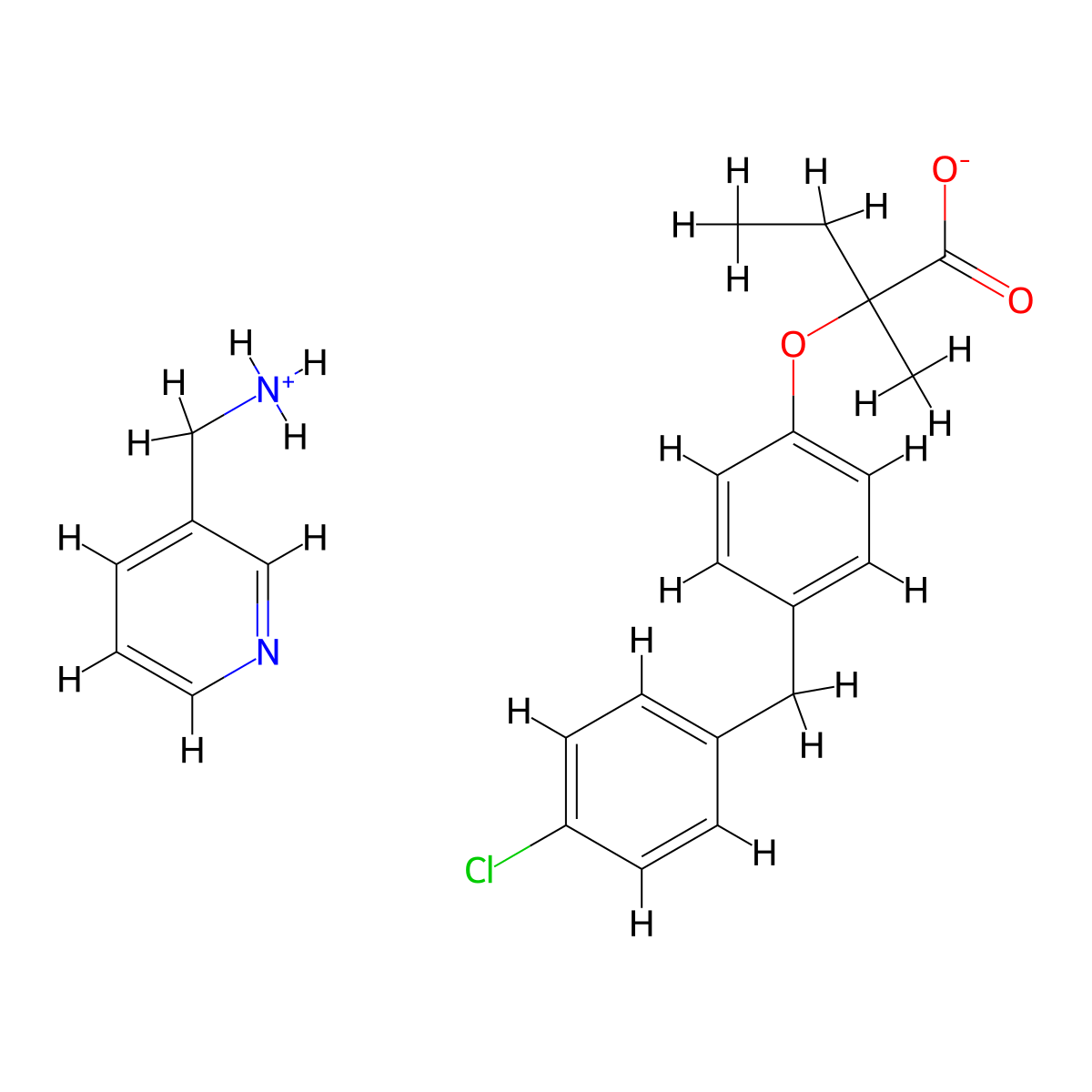 Butyric acid, 2-(4-(4-chlorobenzyl)phenoxy)-2-methyl-, (+-), compd. with 3-pyridinemethanamine (1:1) molecular structure, CAS 71548-90-8