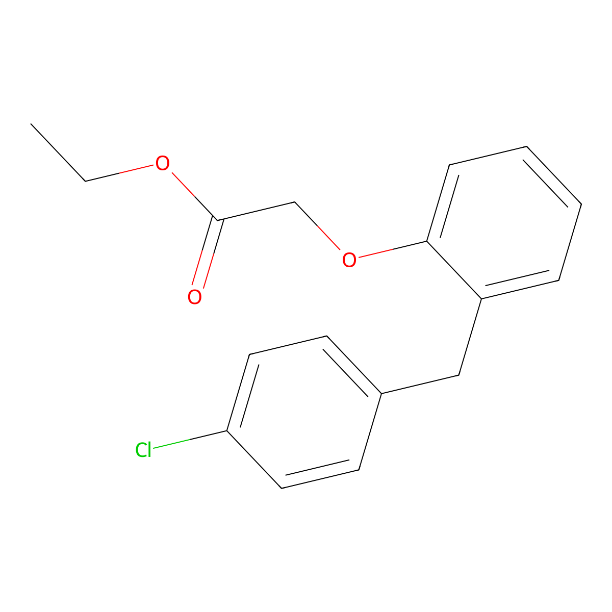 Acetic acid, 2-(2-(4-chlorobenzyl)phenoxy)-, ethyl ester molecular structure, CAS 71549-05-8