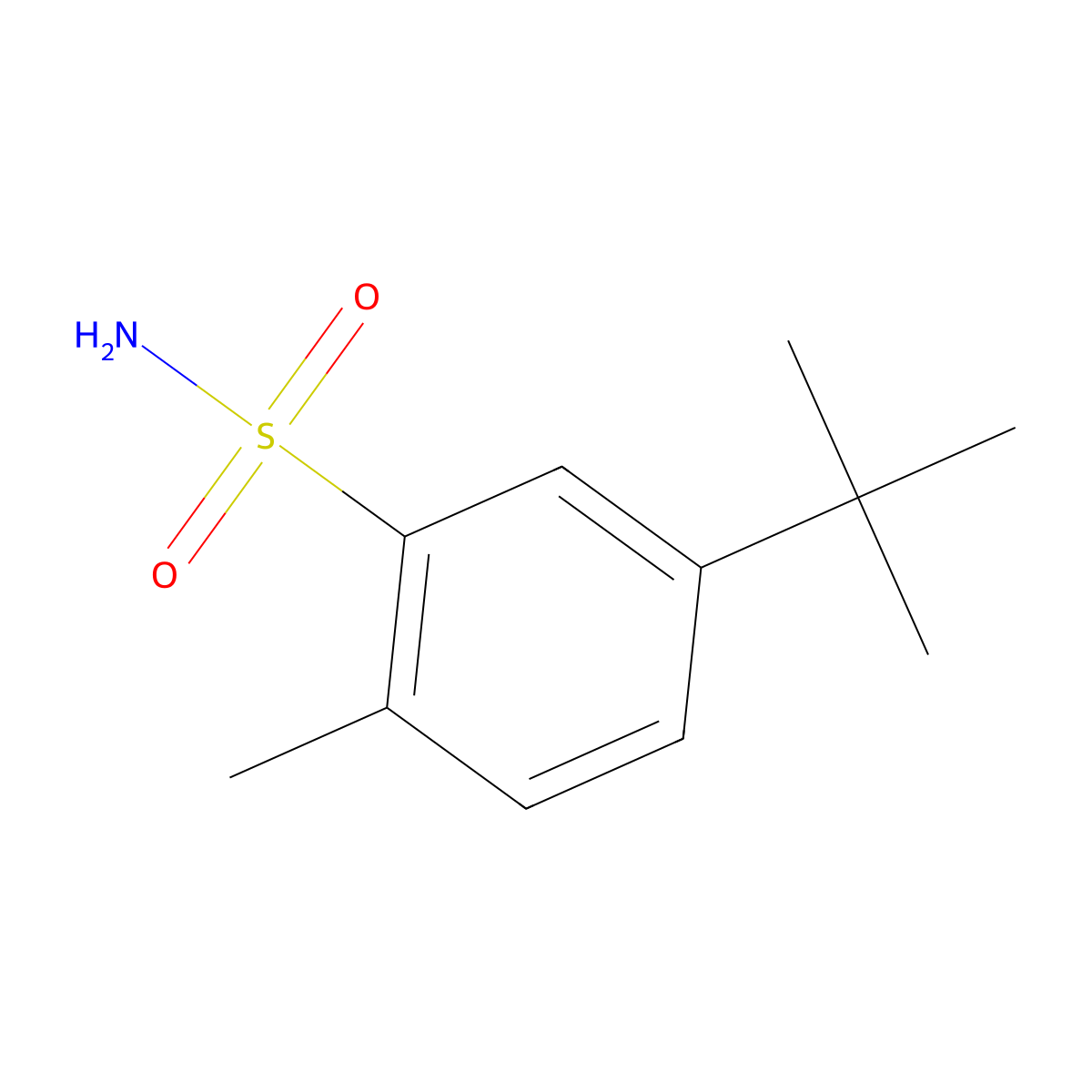 5-tert-Butyl-2-methylbenzene-1-sulfonamide molecular structure, CAS 7155-00-2
