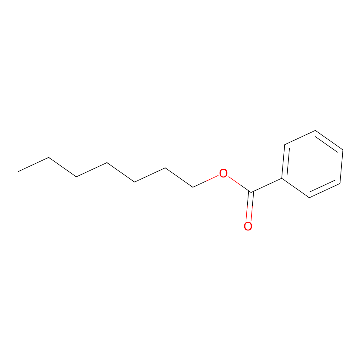 Heptyl benzoate molecular structure, CAS 7155-12-6