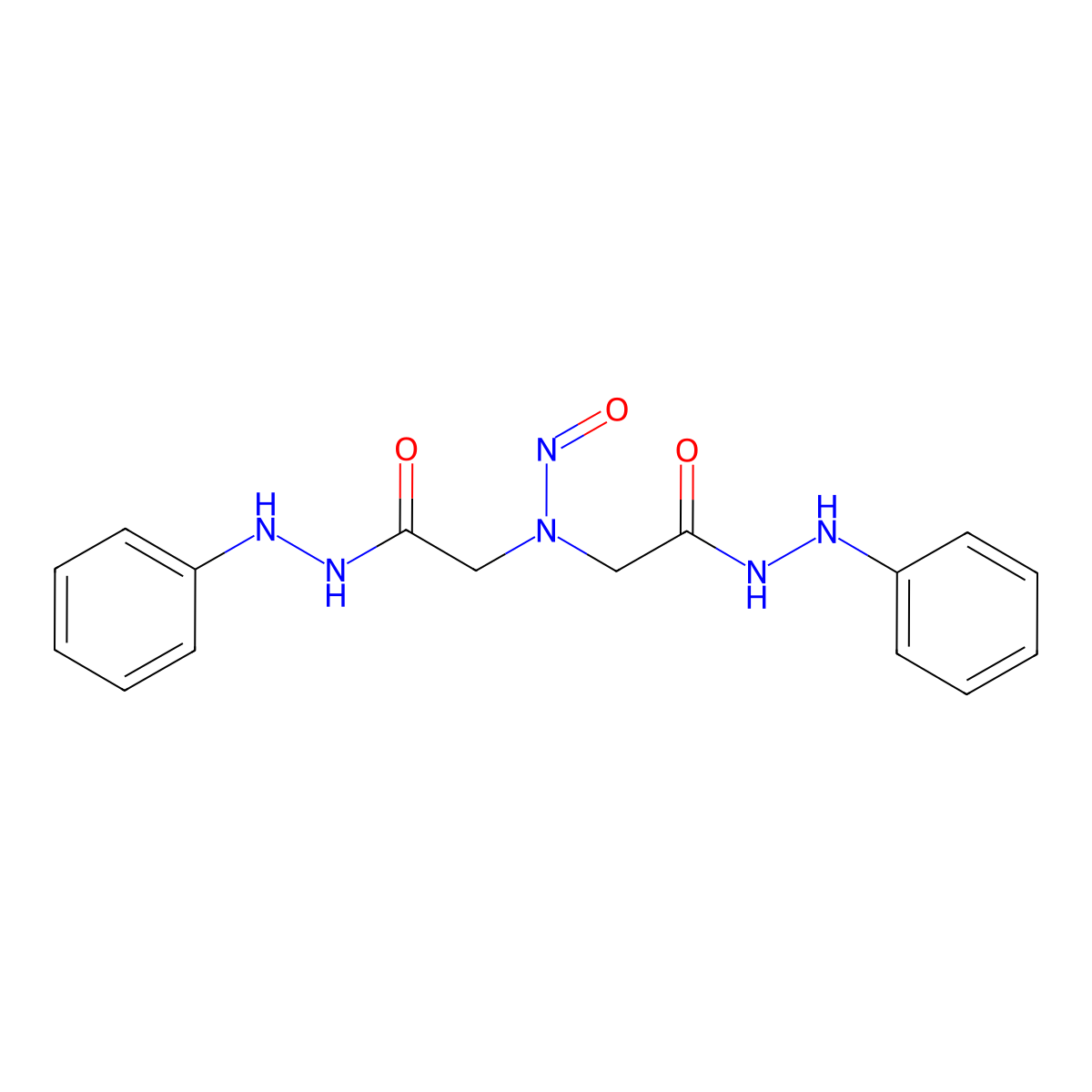 N,N-bis[2-oxo-2-(2-phenylhydrazinyl)ethyl]nitrous amide molecular structure, CAS 7155-39-7