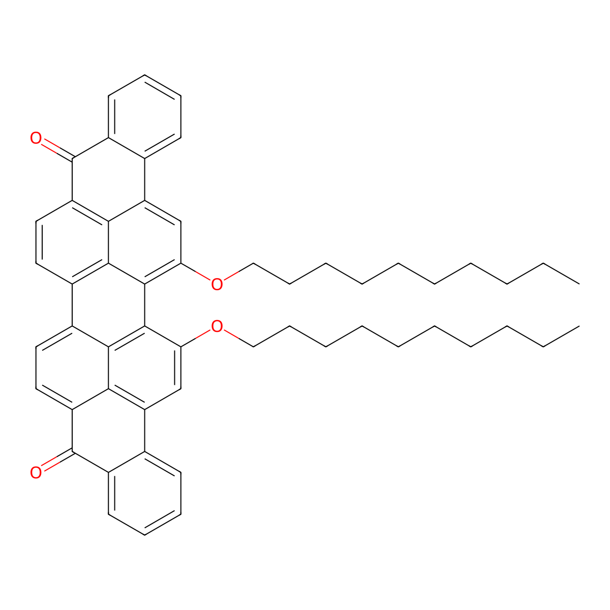 Anthra(9,1,2-cde)benzo(rst)pentaphene-5,10-dione, 16,17-bis(decyloxy)- molecular structure, CAS 71550-33-9