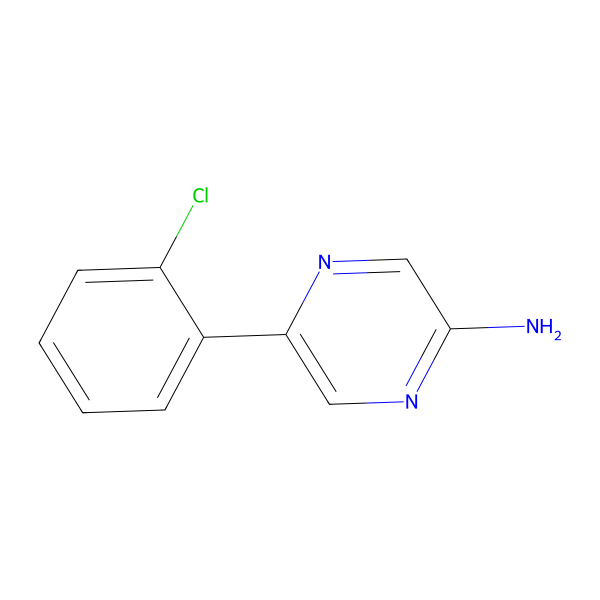 5-(2-Chlorophenyl)pyrazin-2-amine molecular structure, CAS 71553-78-1