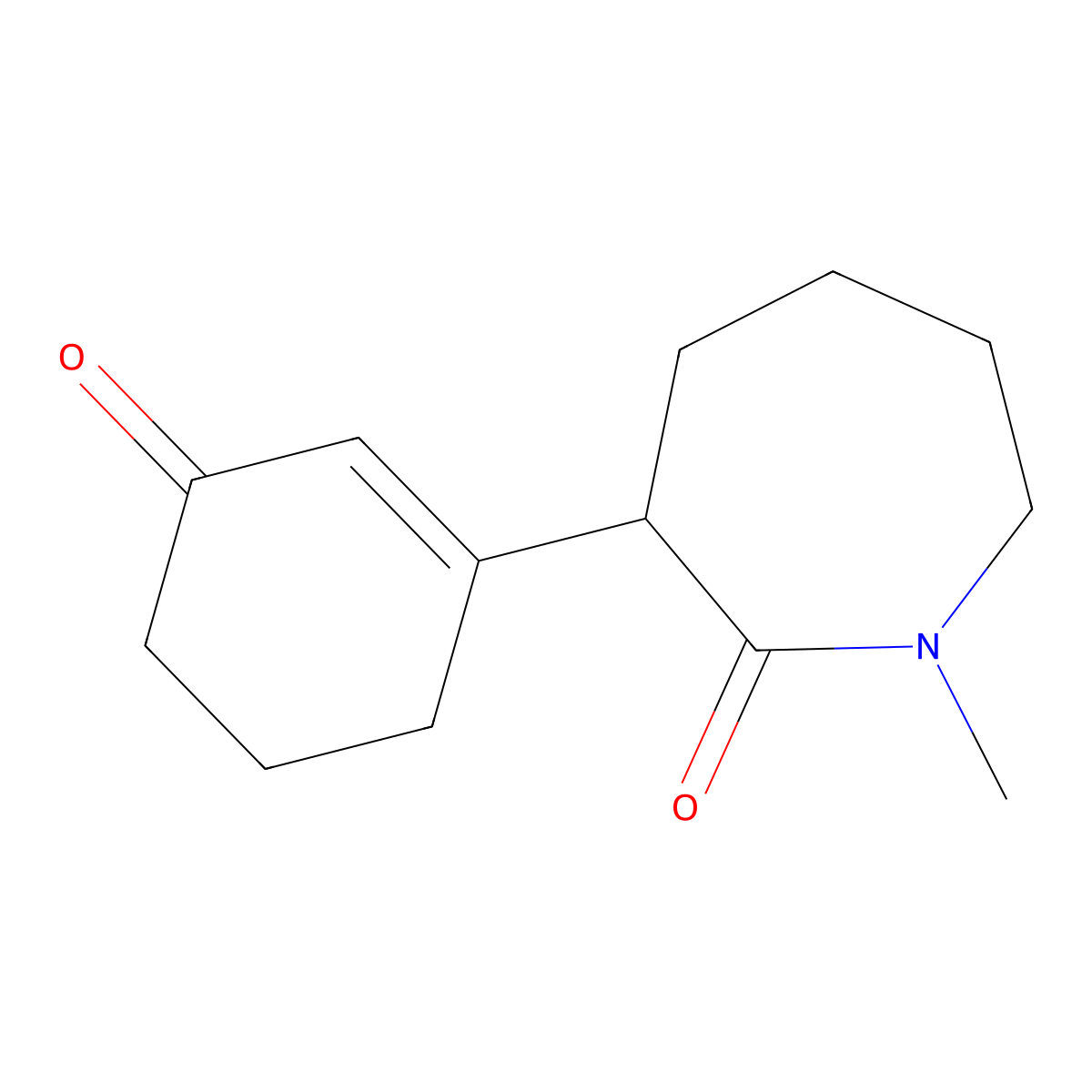 hexahydro-1-methyl-3-(3-oxo-1-cyclohexen-1-yl)-2H-azepin-2-one molecular structure, CAS 71556-70-2