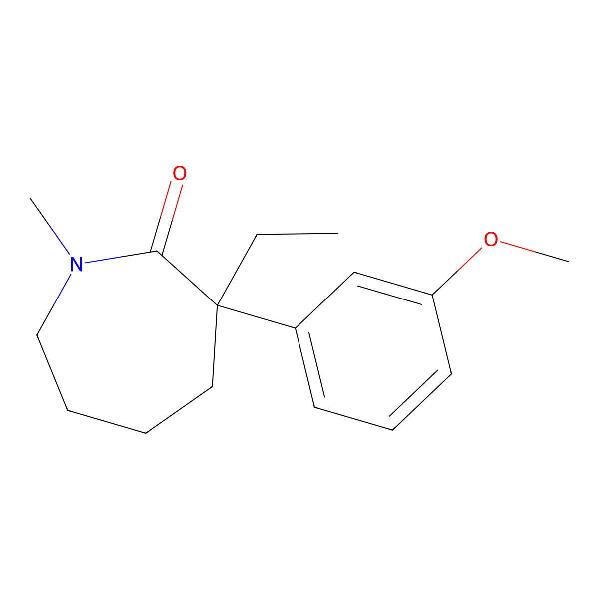 3-Ethylhexahydro-3-(3-methoxyphenyl)-1-methyl-2H-azepin-2-one molecular structure, CAS 71556-72-4