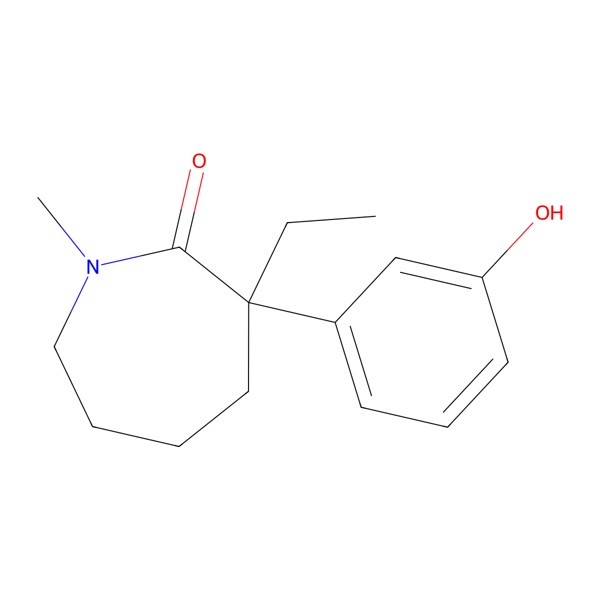 3-Ethylhexahydro-3-(3-hydroxyphenyl)-1-methyl-2H-azepin-2-one molecular structure, CAS 71556-74-6