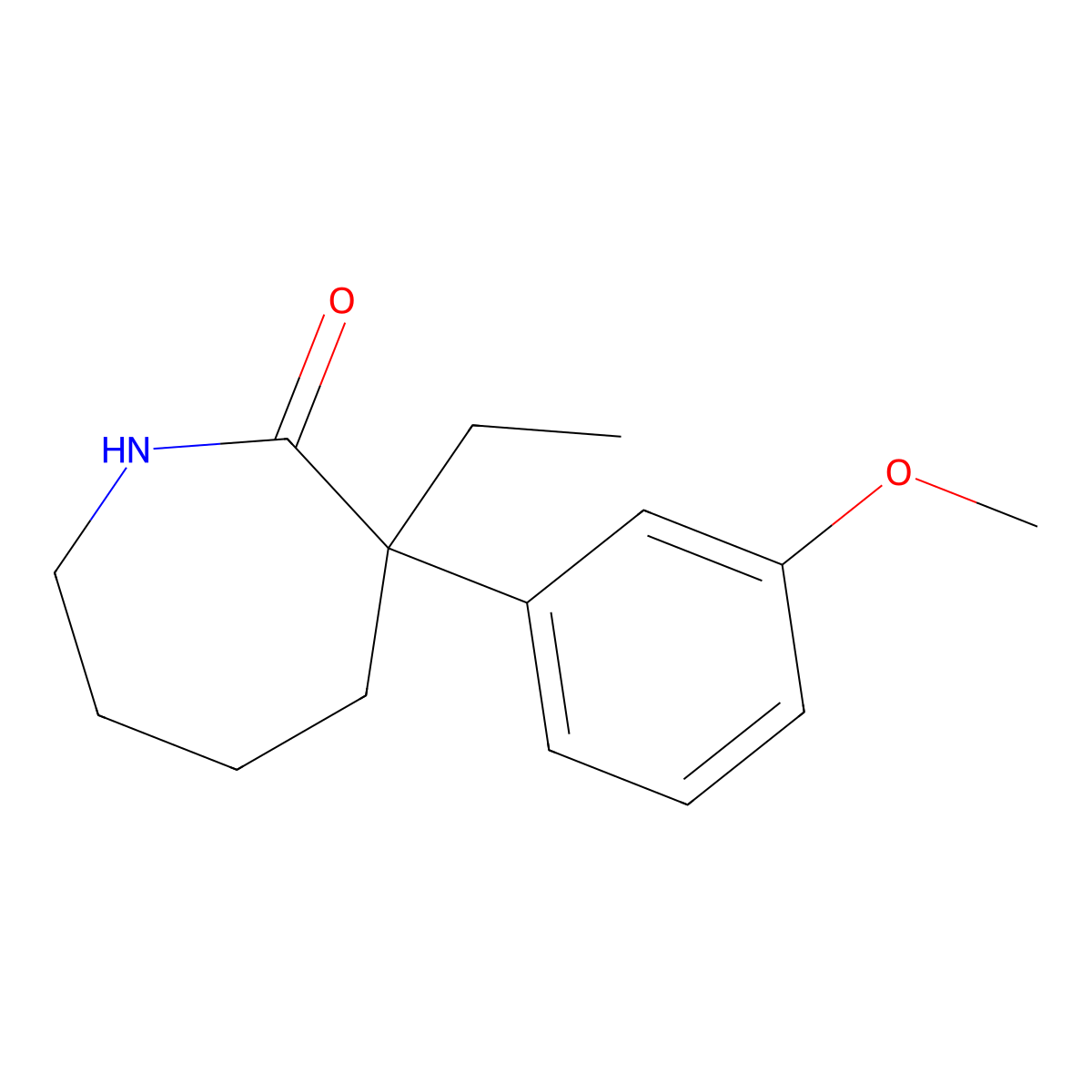 3-Ethyl-3-(3-methoxyphenyl)azepan-2-one molecular structure, CAS 71556-83-7