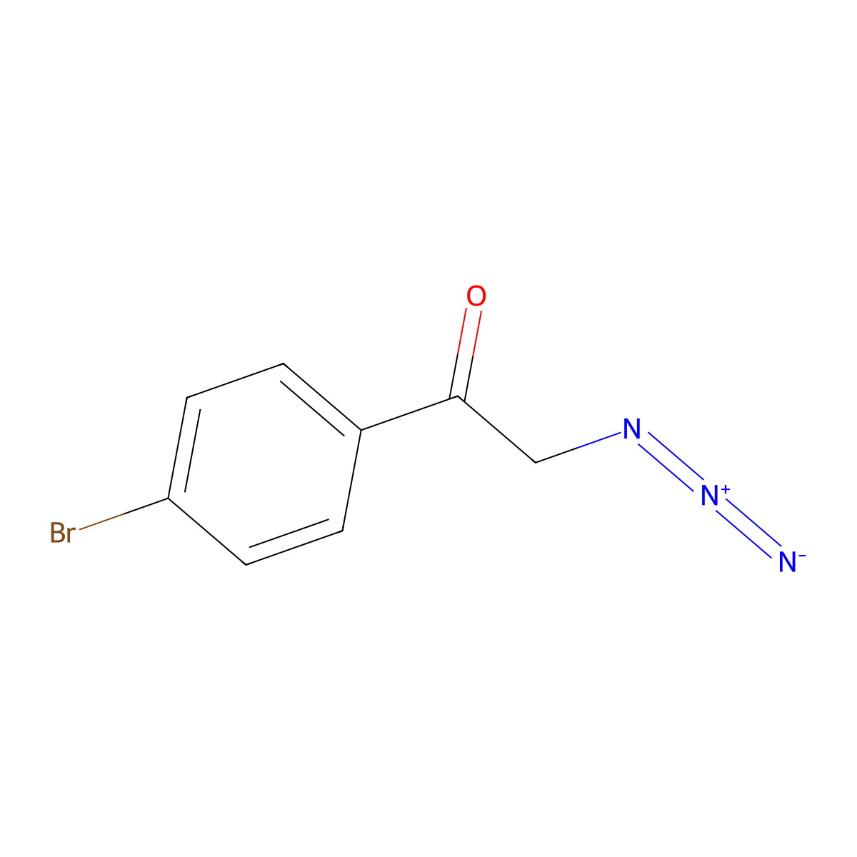 2-Azido-1-(4-bromophenyl)ethanone molecular structure, CAS 71559-14-3