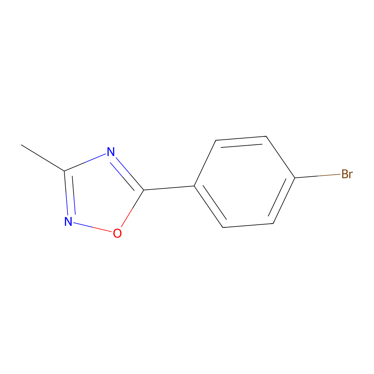 5-(4-Bromophenyl)-3-methyl-1,2,4-oxadiazole molecular structure, CAS 71566-07-9