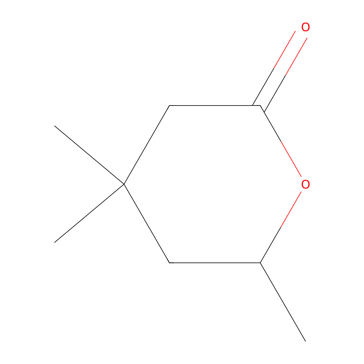 2H-Pyran-2-one, tetrahydro-4,4,6(or 4,6,6)-trimethyl- molecular structure, CAS 71566-51-3