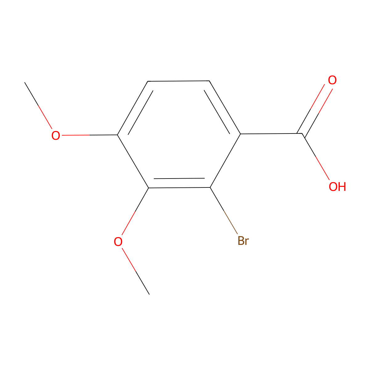 2-Bromo-3,4-dimethoxybenzoic acid molecular structure, CAS 71568-87-1
