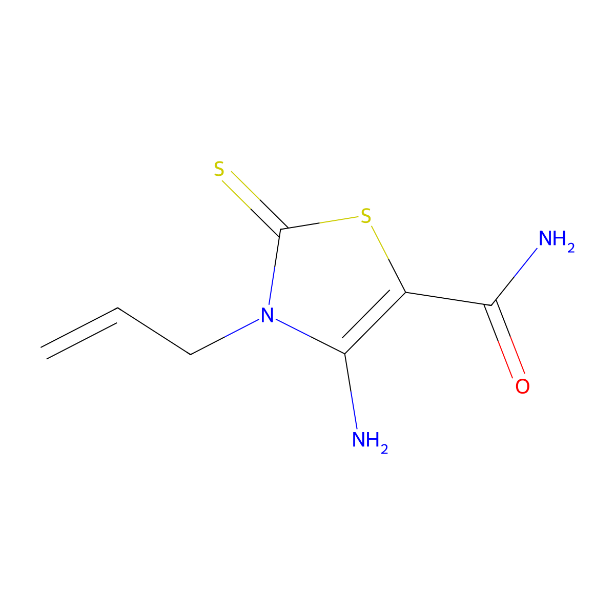 4-Amino-3-(prop-2-en-1-yl)-2-sulfanylidene-2,3-dihydro-1,3-thiazole-5-carboxamide molecular structure, CAS 7157-91-7