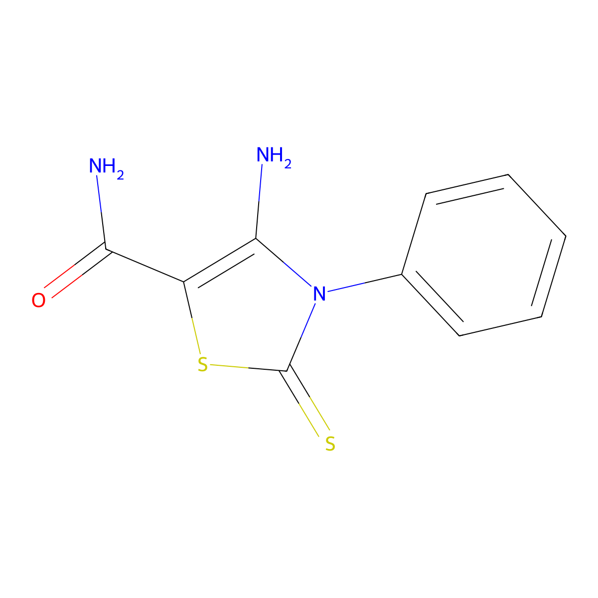 5-Thiazolecarboxamide, 4-amino-2,3-dihydro-3-phenyl-2-thioxo- molecular structure, CAS 7157-92-8