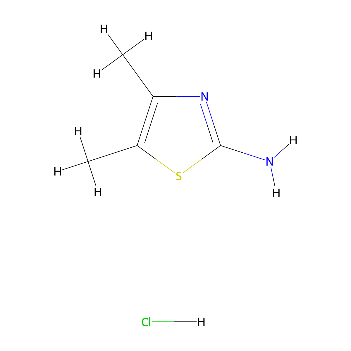 4,5-Dimethyl-1,3-thiazol-2-amine--hydrogen chloride (1/1) molecular structure, CAS 71574-33-9