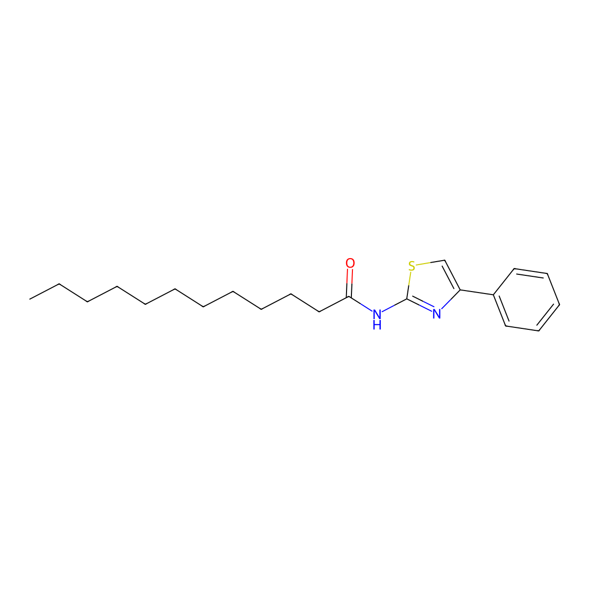 Dodecanamide, N-(4-phenyl-2-thiazolyl)- molecular structure, CAS 71576-02-8