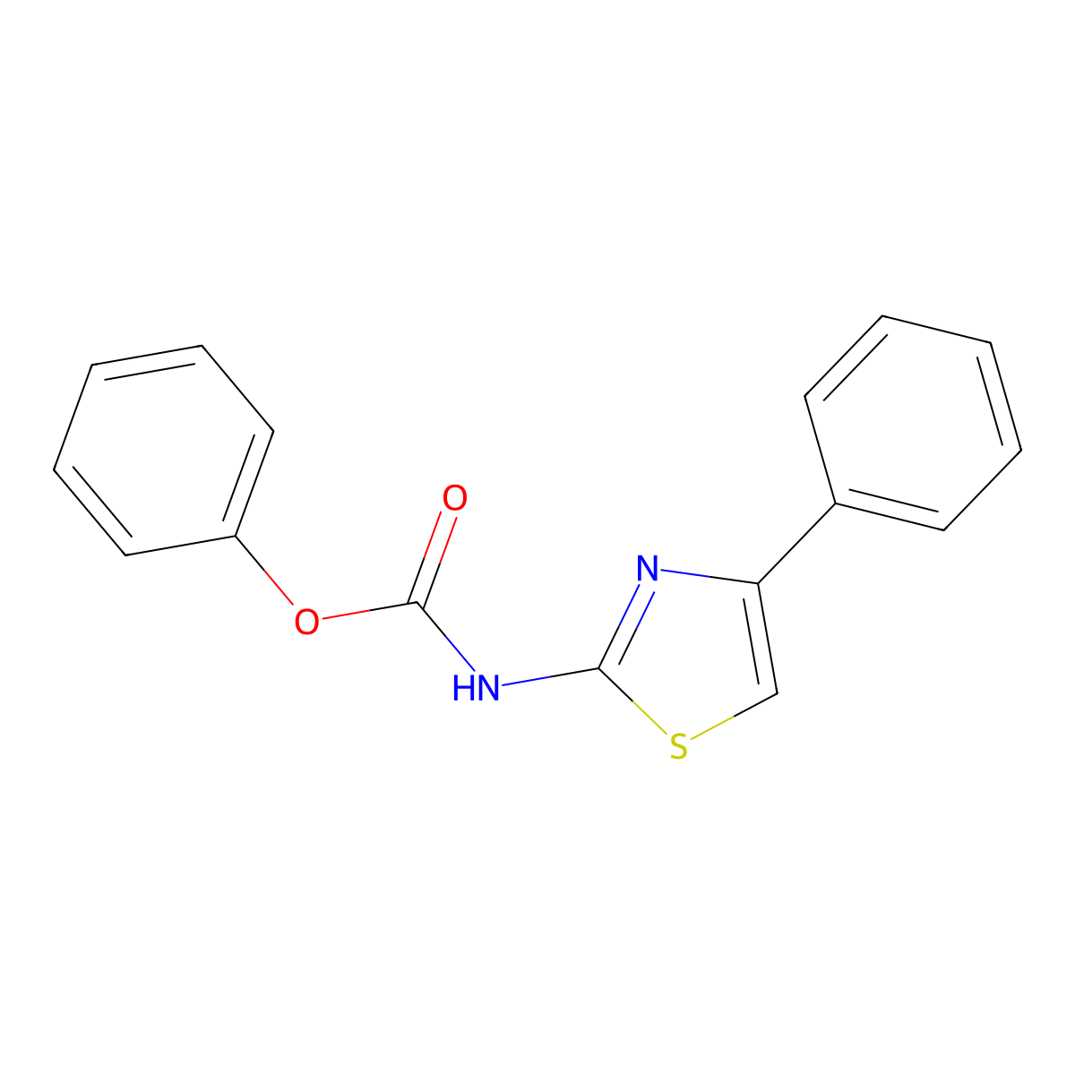 Carbamic acid, (4-phenyl-2-thiazolyl)-, phenyl ester molecular structure, CAS 71576-06-2
