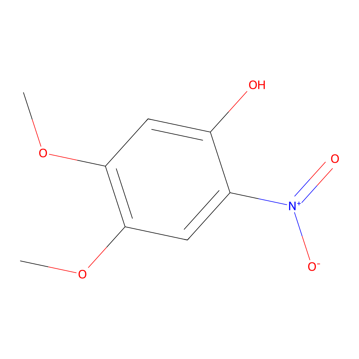 4,5-Dimethoxy-2-nitrophenol molecular structure, CAS 7158-91-0