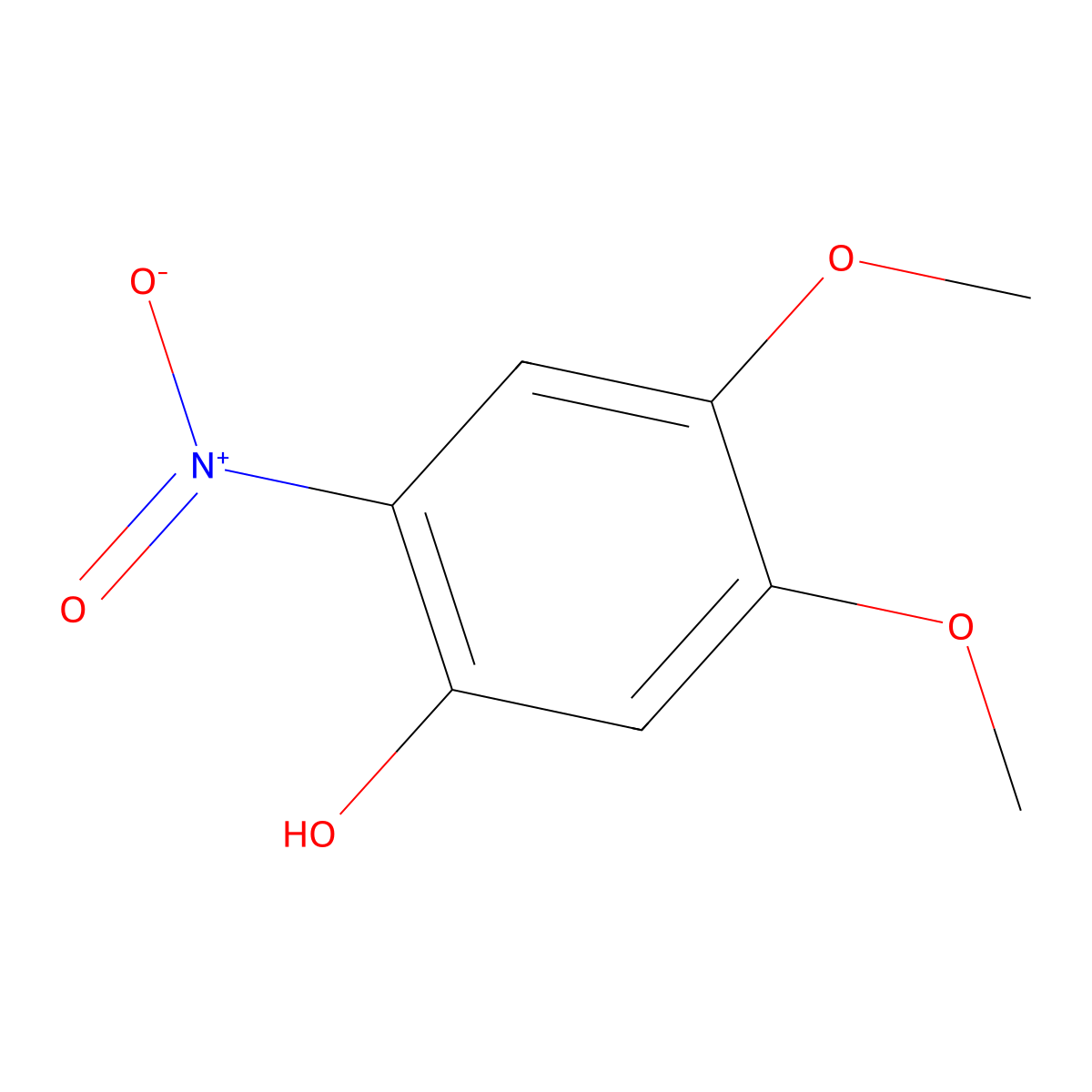 4,5-Dimethoxy-2-nitrophenol molecular structure, CAS 7158-91-0