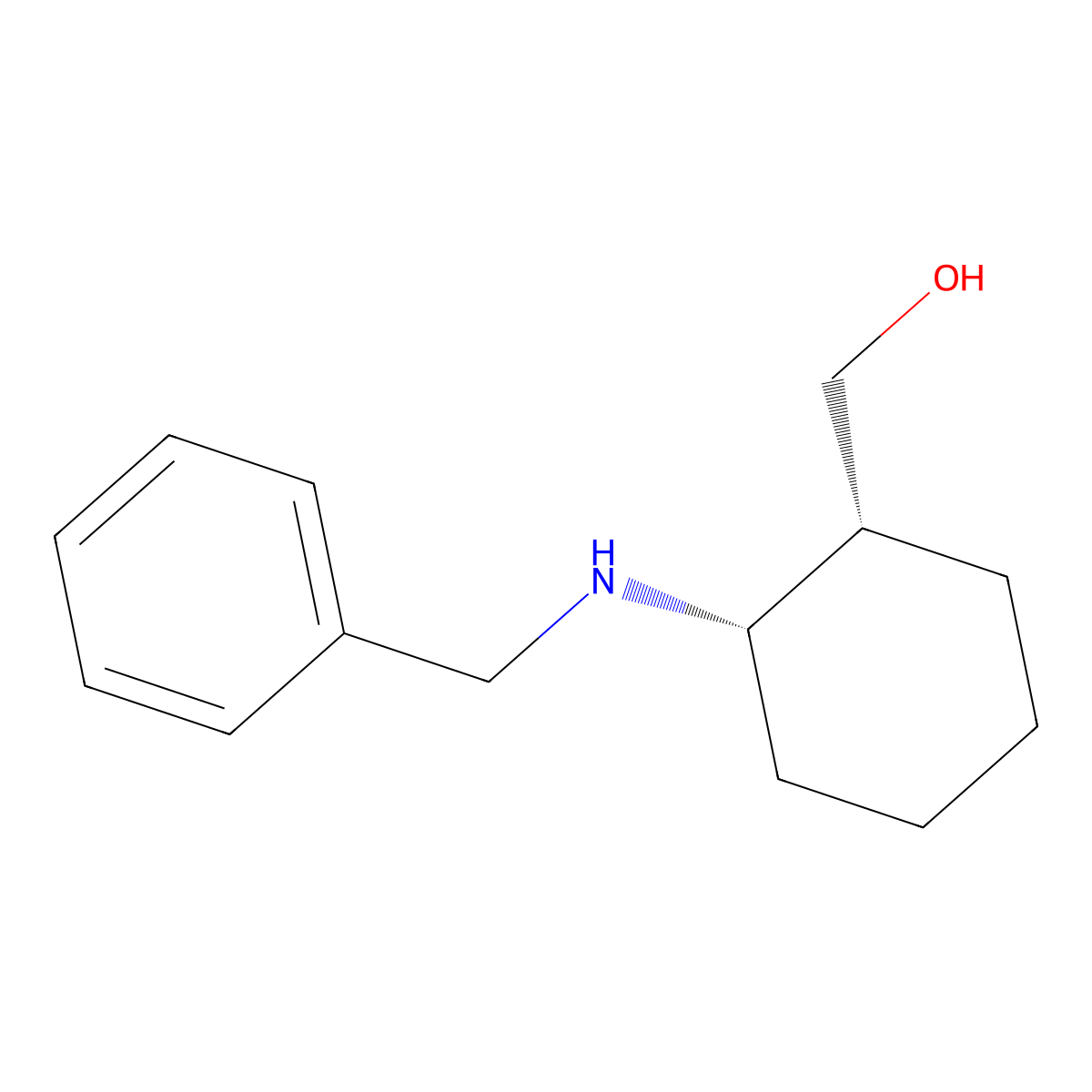 (+)-cis-2-Benzylaminocyclohexanemethanol molecular structure, CAS 71581-92-5