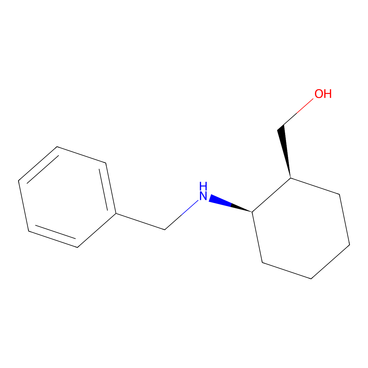 (-)-cis-2-Benzylaminocyclohexanemethanol molecular structure, CAS 71581-93-6