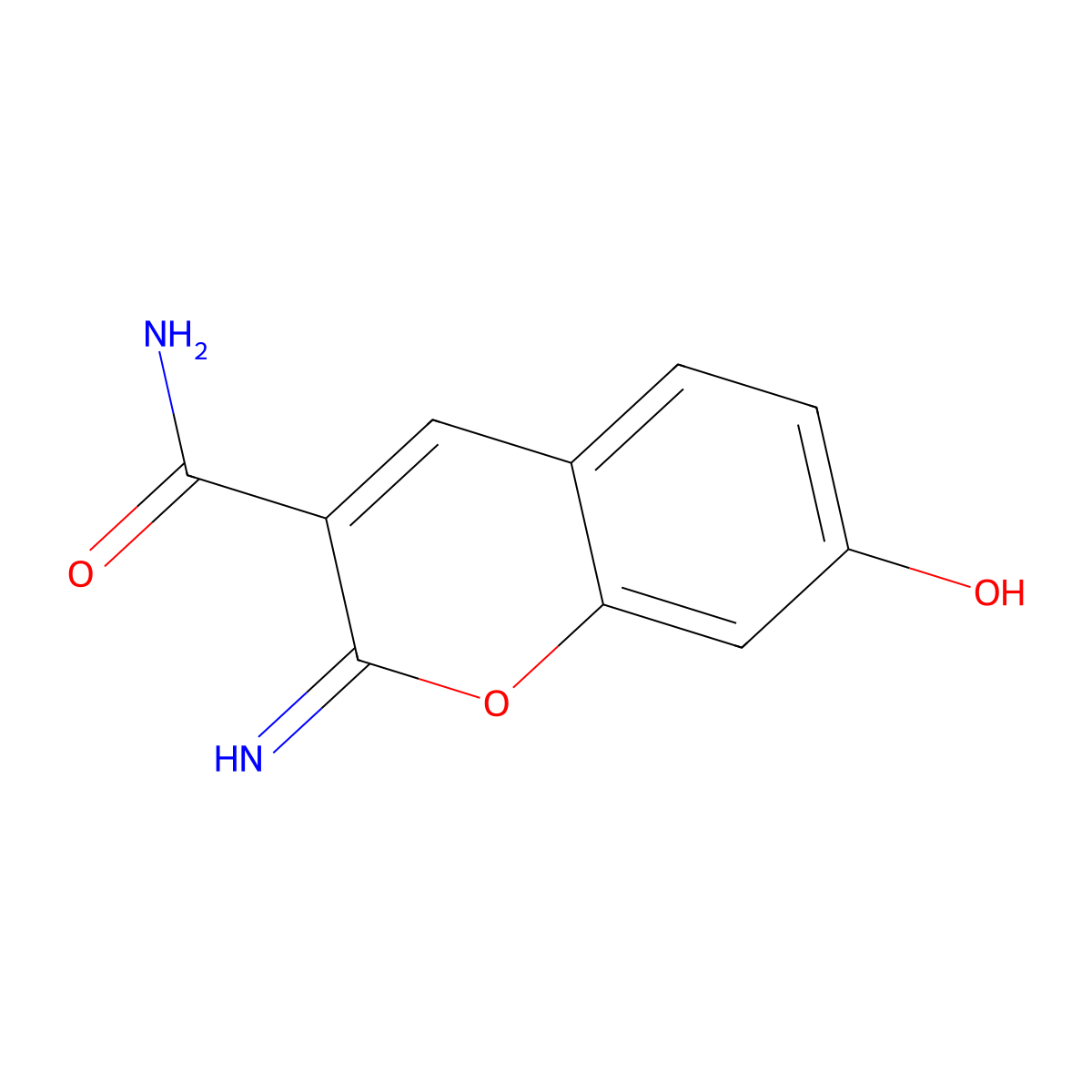 7-hydroxy-2-imino-2H-chromene-3-carboxamide molecular structure, CAS 71586-40-8