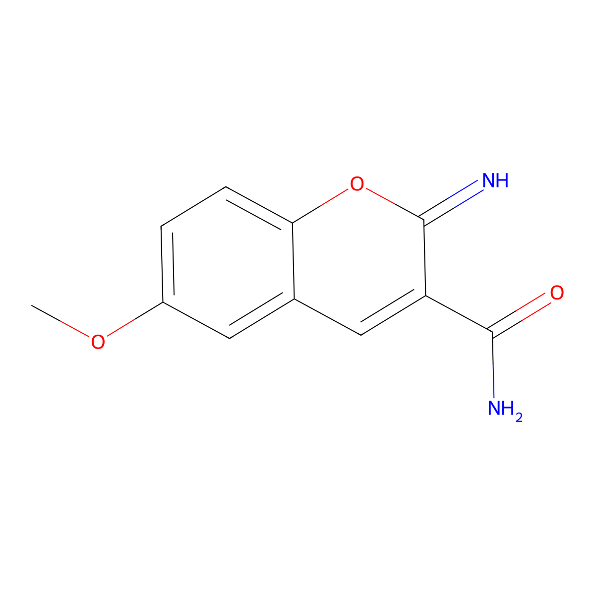 2-imino-6-methoxy-2H-chromene-3-carboxamide molecular structure, CAS 71586-41-9