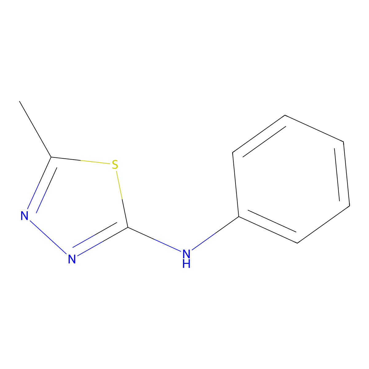 5-Methyl-N-phenyl-1,3,4-thiadiazol-2-amine molecular structure, CAS 7159-68-4