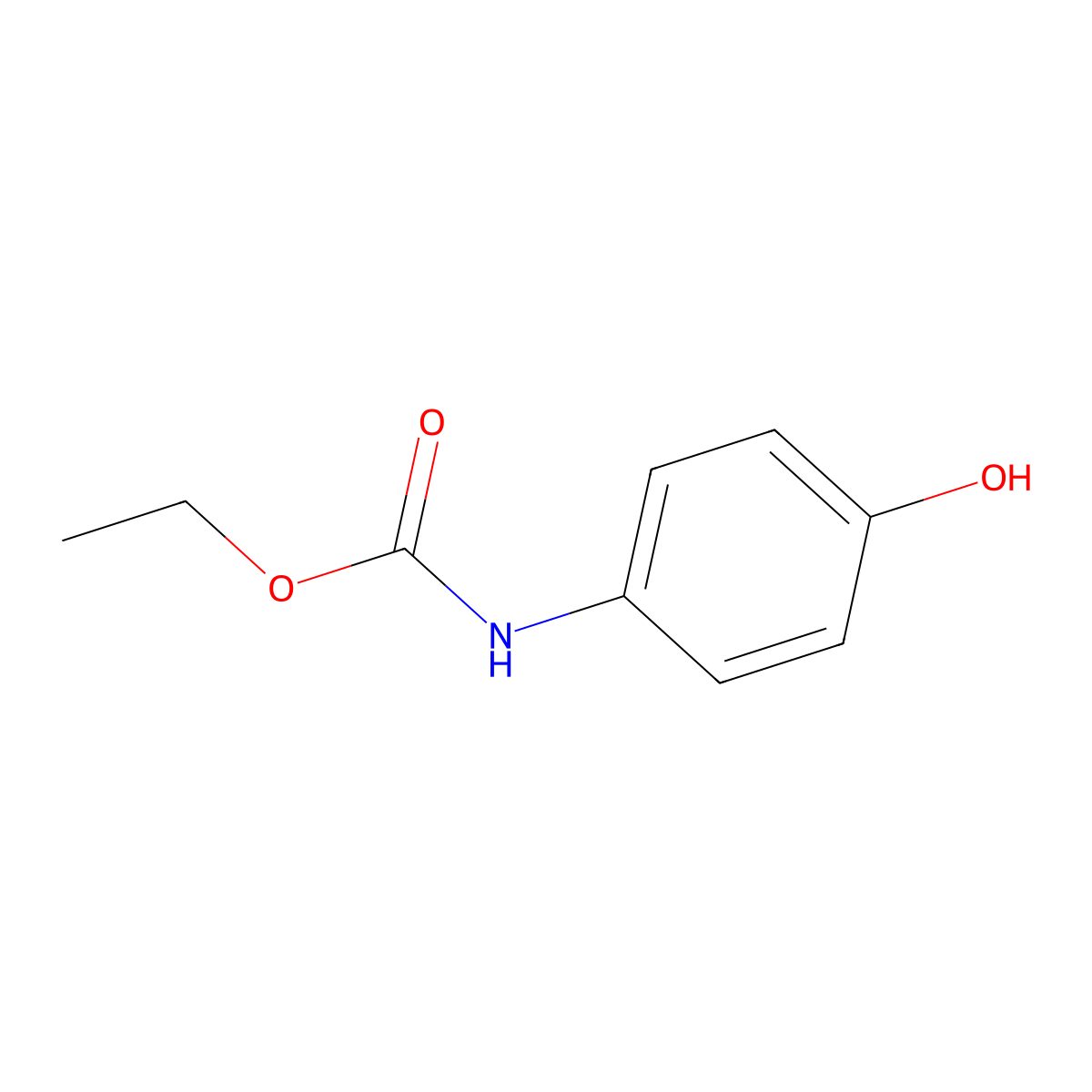 ethyl N-(4-hydroxyphenyl)carbamate molecular structure, CAS 7159-95-7