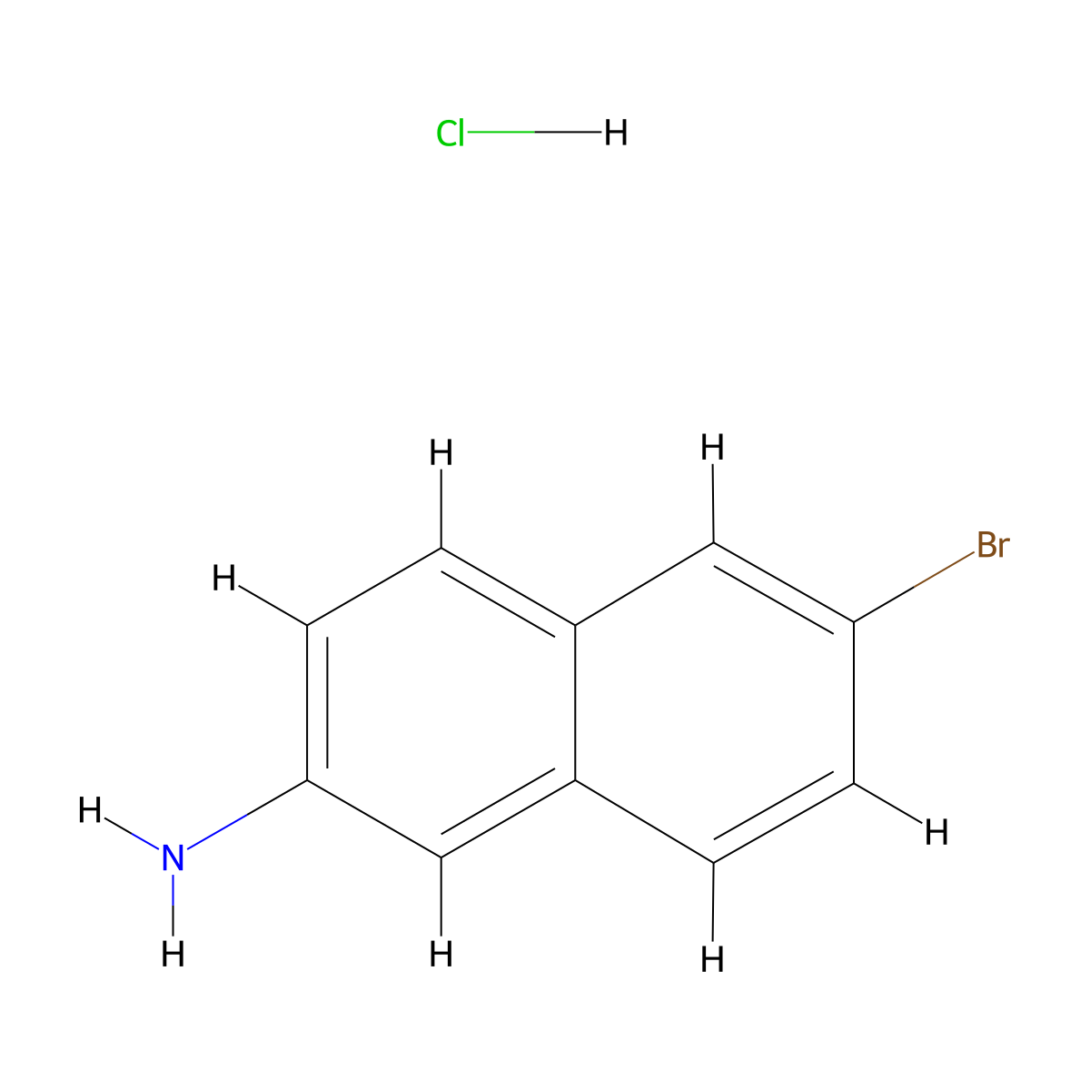6-Bromonaphthalen-2-amine hydrochloride molecular structure, CAS 71590-31-3