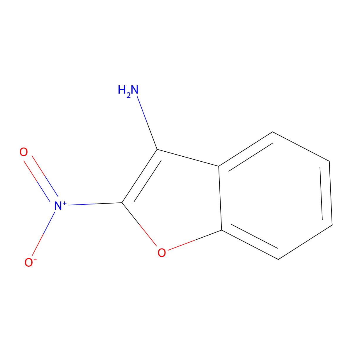 2-Nitro-3-benzofuranamine molecular structure, CAS 71590-97-1
