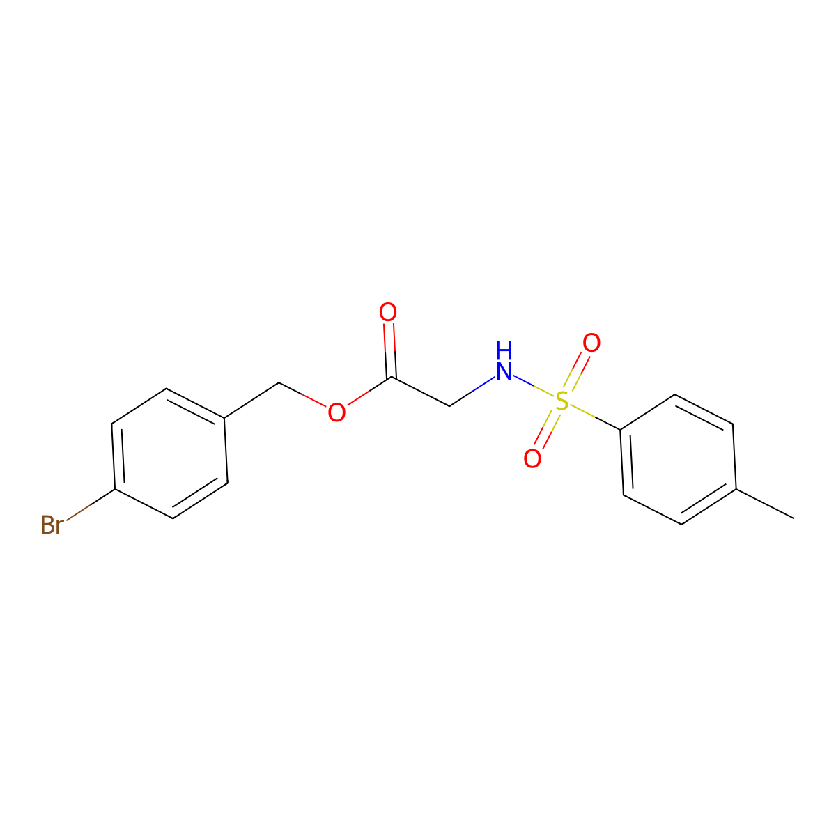 (4-Bromophenyl)methyl 2-[(4-methylphenyl)sulfonylamino]acetate molecular structure, CAS 71591-08-7
