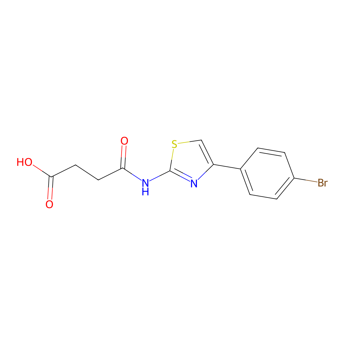 4-((4-(4-Bromophenyl)thiazol-2-yl)amino)-4-oxobutanoic acid molecular structure, CAS 71591-70-3