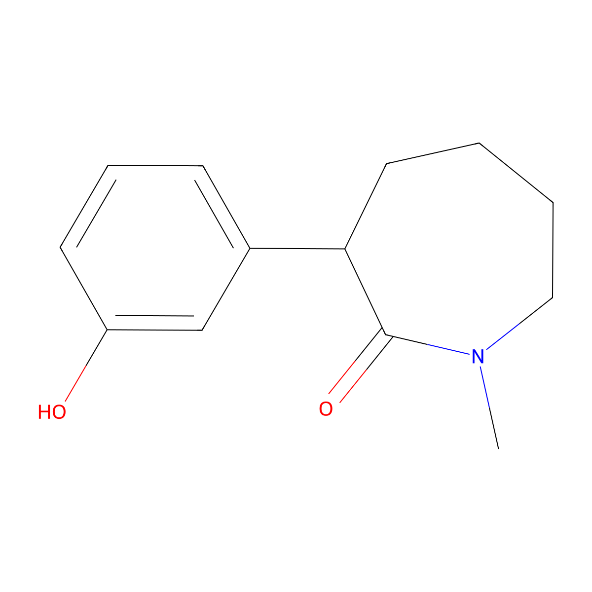 hexahydro-3-(3-hydroxyphenyl)-1-methyl-2H-azepin-2-one molecular structure, CAS 71592-44-4