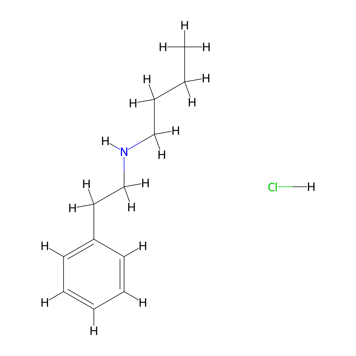 Butyl(2-phenylethyl)amine hydrochloride molecular structure, CAS 71594-24-6