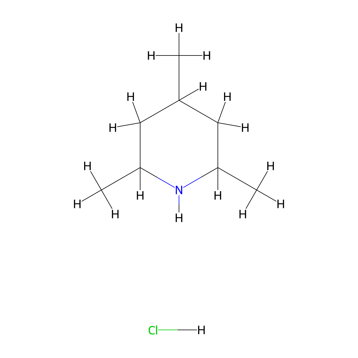 rac-(2R,4r,6S)-2,4,6-trimethylpiperidine hydrochloride molecular structure, CAS 71595-26-1