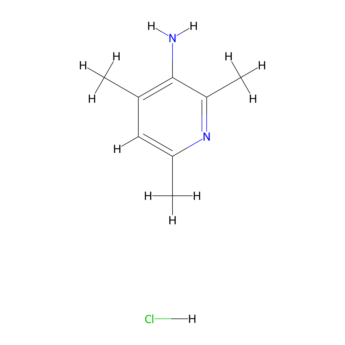 2,4,6-Trimethylpyridin-3-amine hydrochloride molecular structure, CAS 71595-27-2