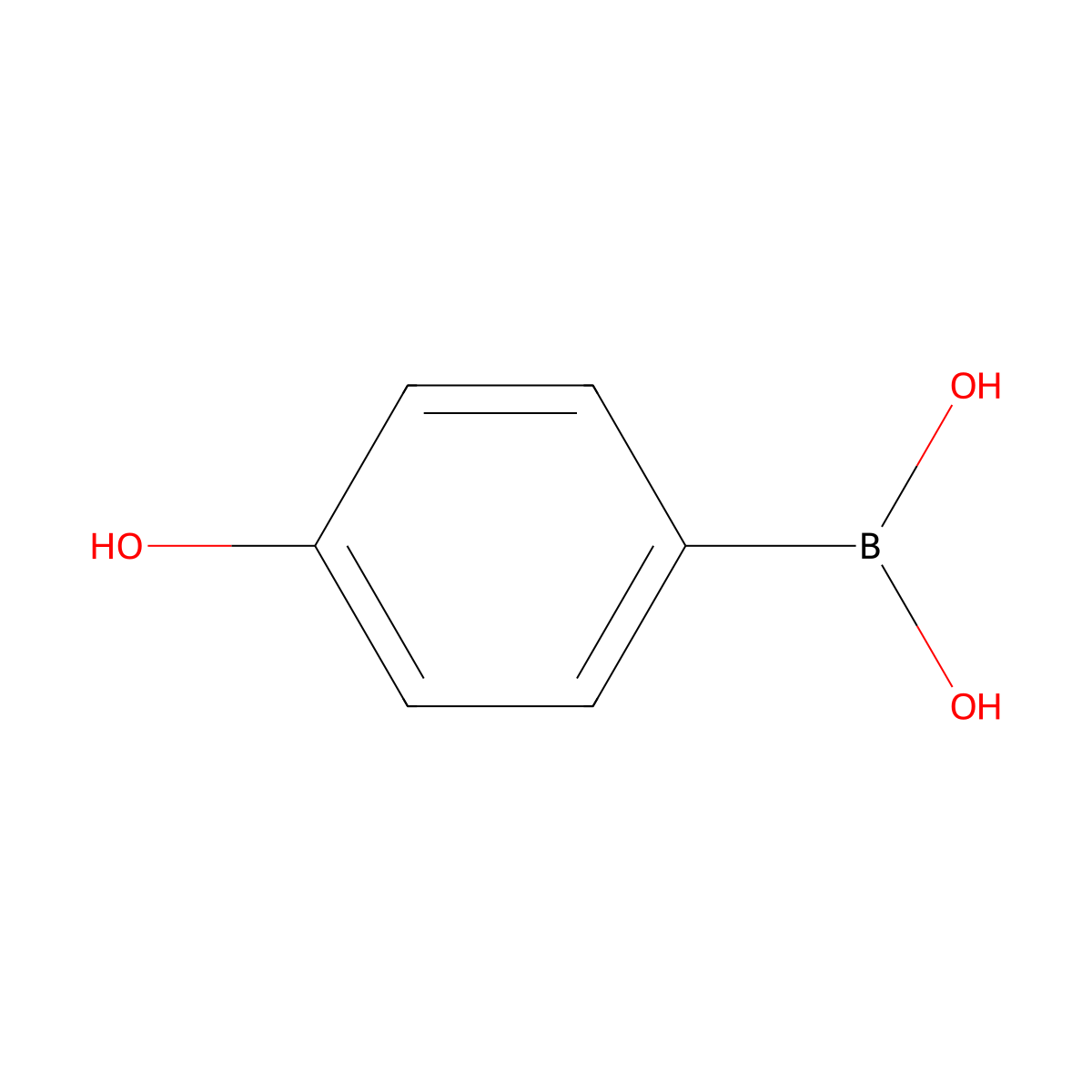 4-Hydroxyphenylboronic acid molecular structure, CAS 71597-85-8