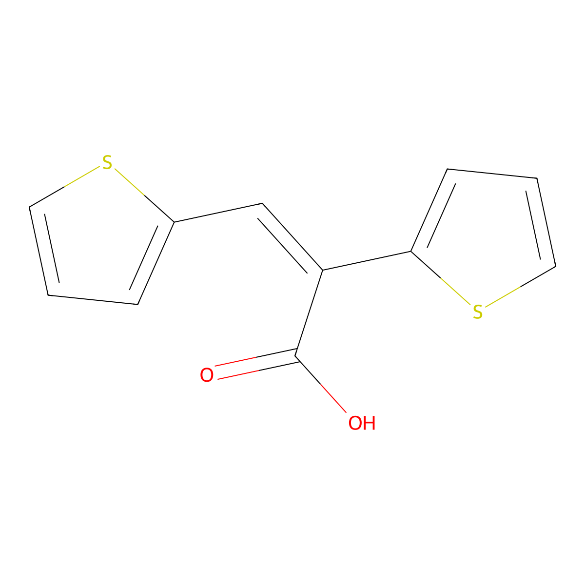 2,3-Di-thiophen-2-yl-acrylic acid molecular structure, CAS 716-33-6