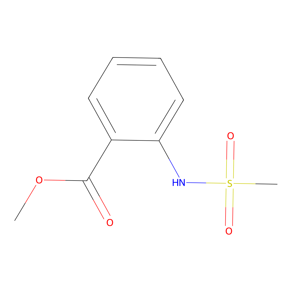 Methyl 2-[(methylsulfonyl)amino]benzoate molecular structure, CAS 716-41-6