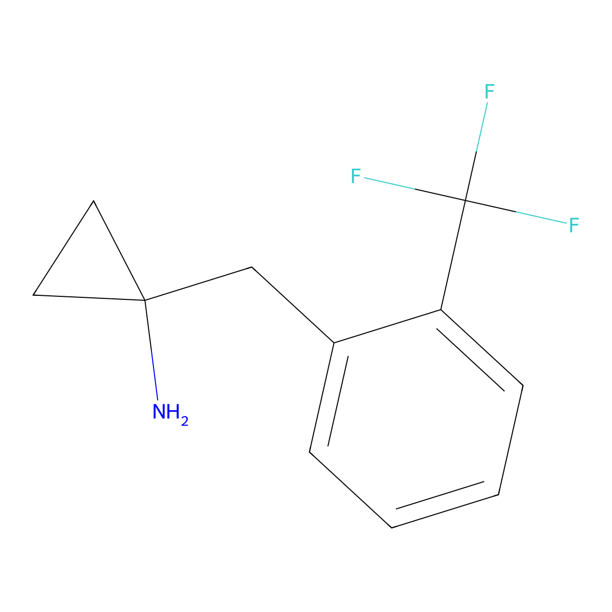 1-(2-Trifluoromethylbenzyl)cyclopropylamine molecular structure, CAS 716-64-3