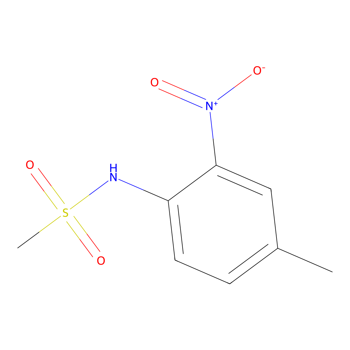 N-(4-methyl-2-nitrophenyl)methanesulfonamide molecular structure, CAS 716-68-7