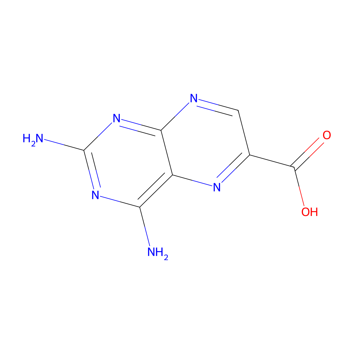 2,4-Diaminopteridine-6-carboxylic acid molecular structure, CAS 716-74-5